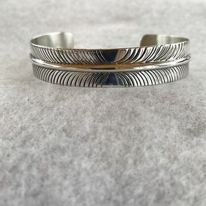 Sterling Feather Cuff Bracelet